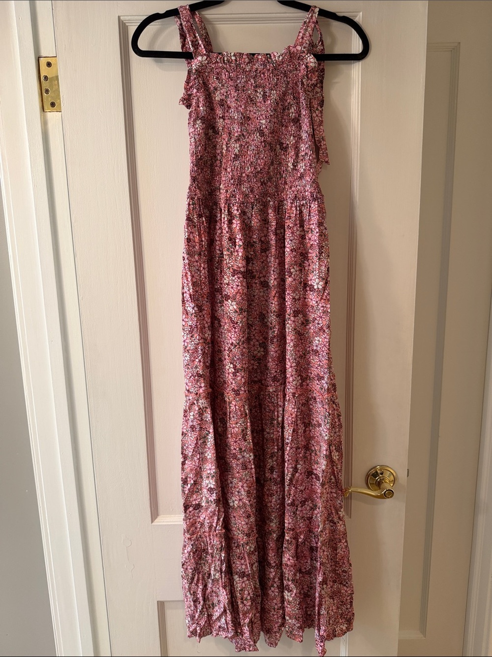 Jessica Simpson Pink Floral Smocked Maxi